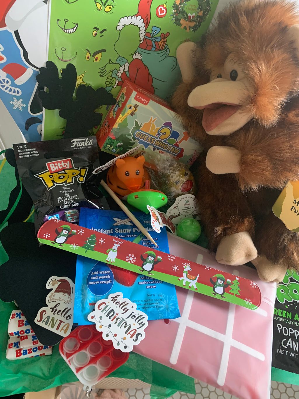 Curated Folkmanis® Puppet Gift Box | Monkey Wristlet | Christmas Gift Box for Kids (Ages 3+): Holiday Surprise Set