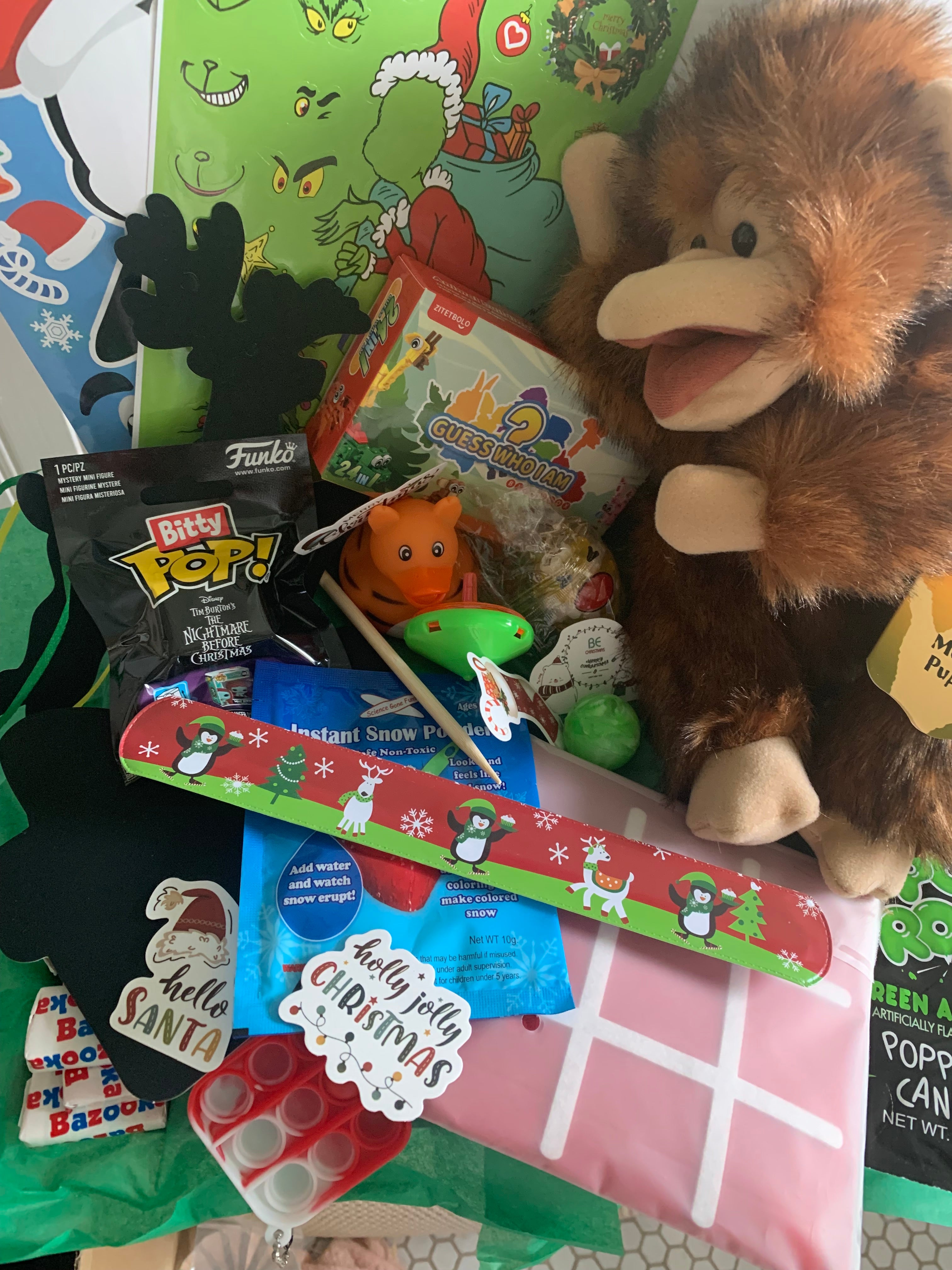 Curated Folkmanis® Puppet Gift Box | Monkey Wristlet | Christmas Gift Box for Kids (Ages 3+): Holiday Surprise Set