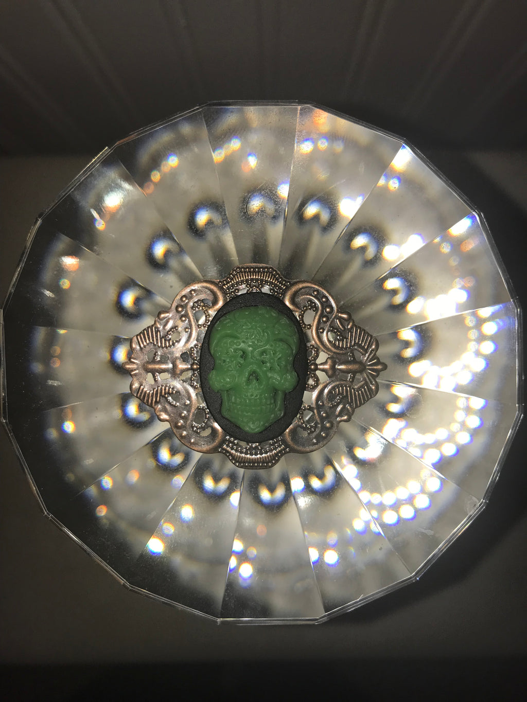 Magnet | Cameo Filigree | Sugar Skull - Green