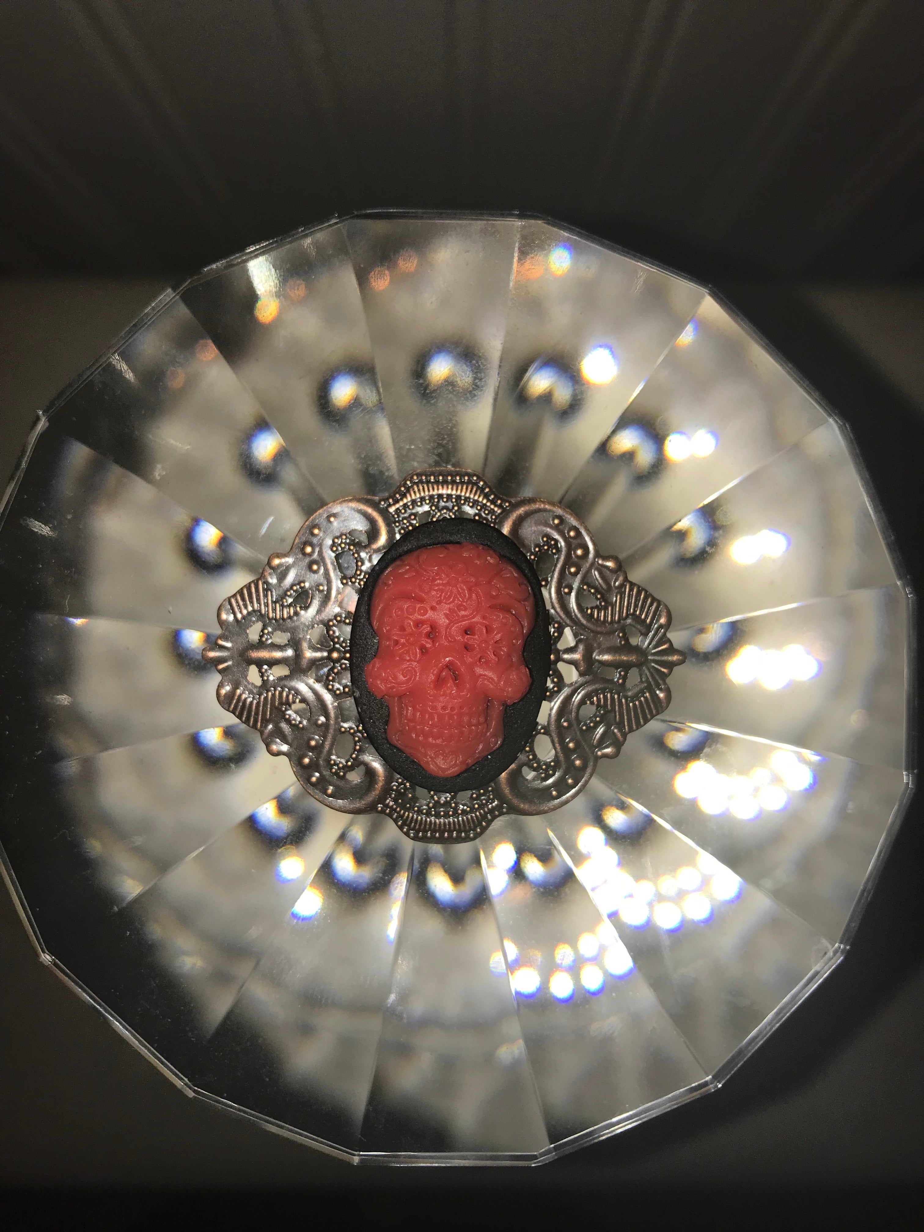 Magnet | Cameo Filigree | Sugar Skull - Red